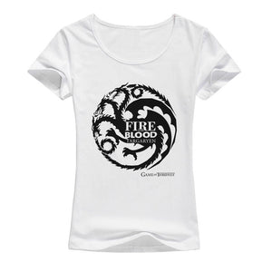 Game of Thrones T Shirts Women Cool Tees Shirts Female Tops Elastic Cotton Casual Printed Tops Camisetas A142