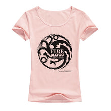 Load image into Gallery viewer, Game of Thrones T Shirts Women Cool Tees Shirts Female Tops Elastic Cotton Casual Printed Tops Camisetas A142