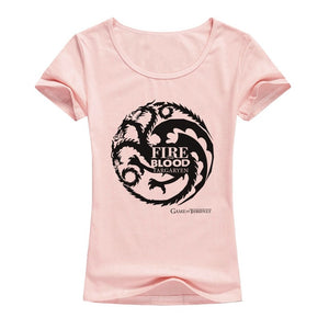 Game of Thrones T Shirts Women Cool Tees Shirts Female Tops Elastic Cotton Casual Printed Tops Camisetas A142
