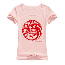 Load image into Gallery viewer, Game of Thrones T Shirts Women Cool Tees Shirts Female Tops Elastic Cotton Casual Printed Tops Camisetas A142
