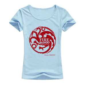 Game of Thrones T Shirts Women Cool Tees Shirts Female Tops Elastic Cotton Casual Printed Tops Camisetas A142