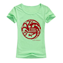 Load image into Gallery viewer, Game of Thrones T Shirts Women Cool Tees Shirts Female Tops Elastic Cotton Casual Printed Tops Camisetas A142