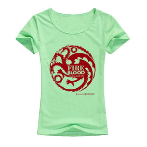 Game of Thrones T Shirts Women Cool Tees Shirts Female Tops Elastic Cotton Casual Printed Tops Camisetas A142