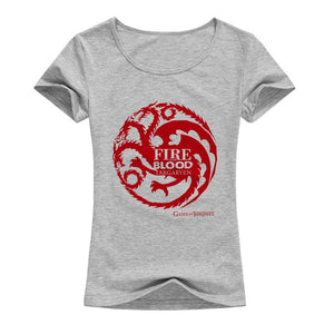 Game of Thrones T Shirts Women Cool Tees Shirts Female Tops Elastic Cotton Casual Printed Tops Camisetas A142
